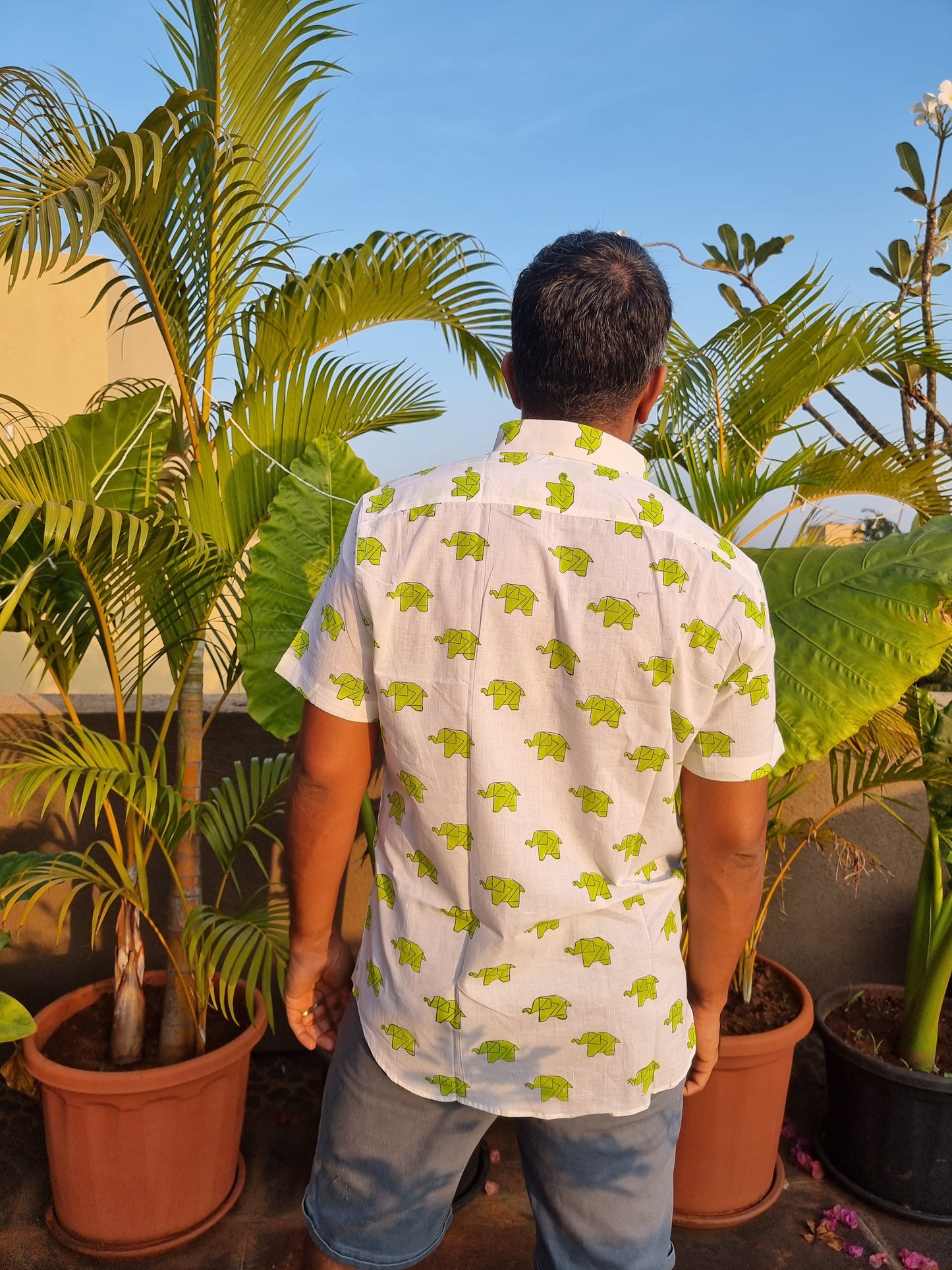 Green Origami Elephant Shirt