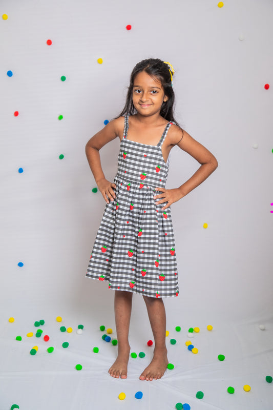 Strawberry Strappy Dress