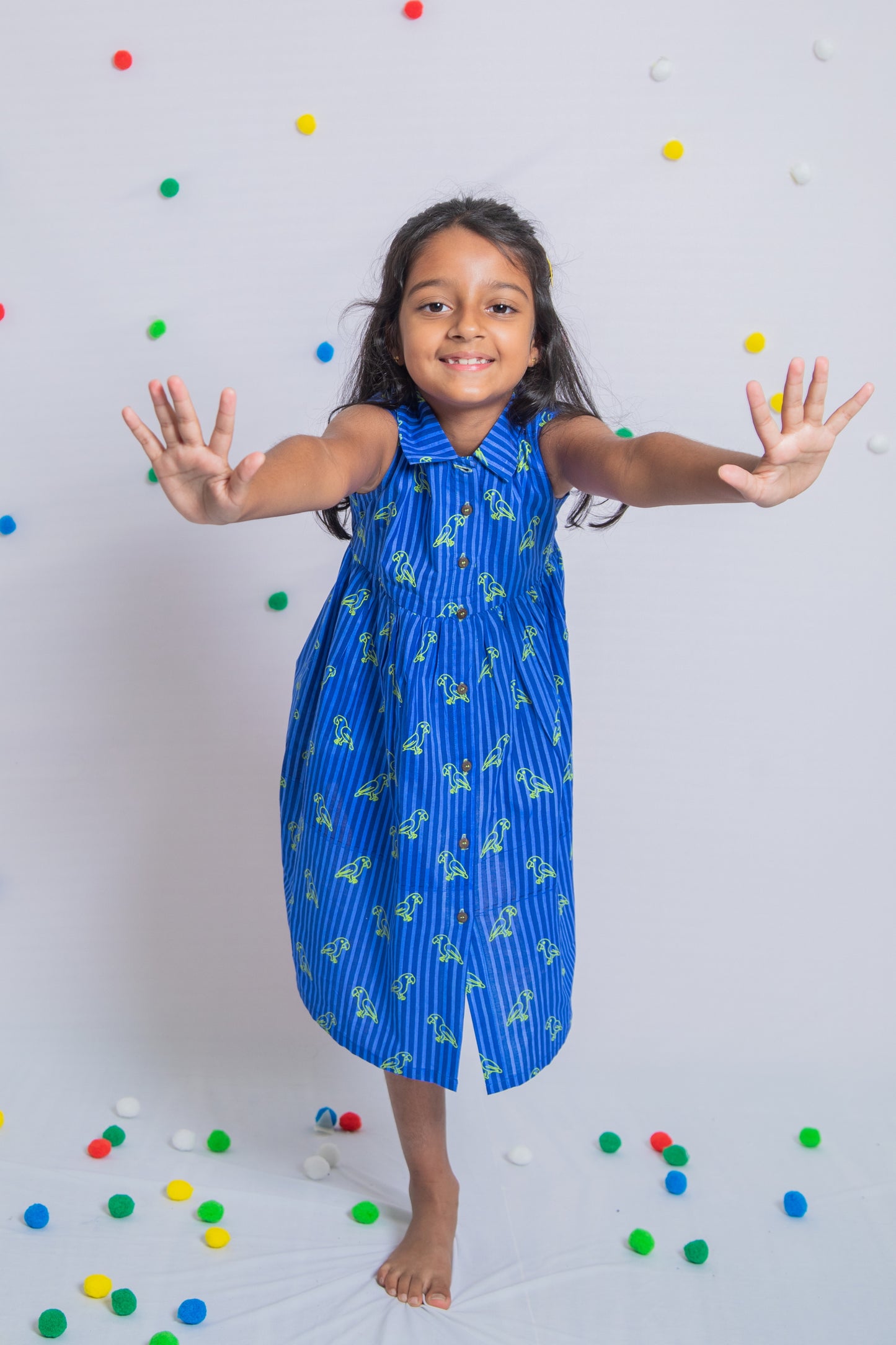 Neon Parrot Collar Dress
