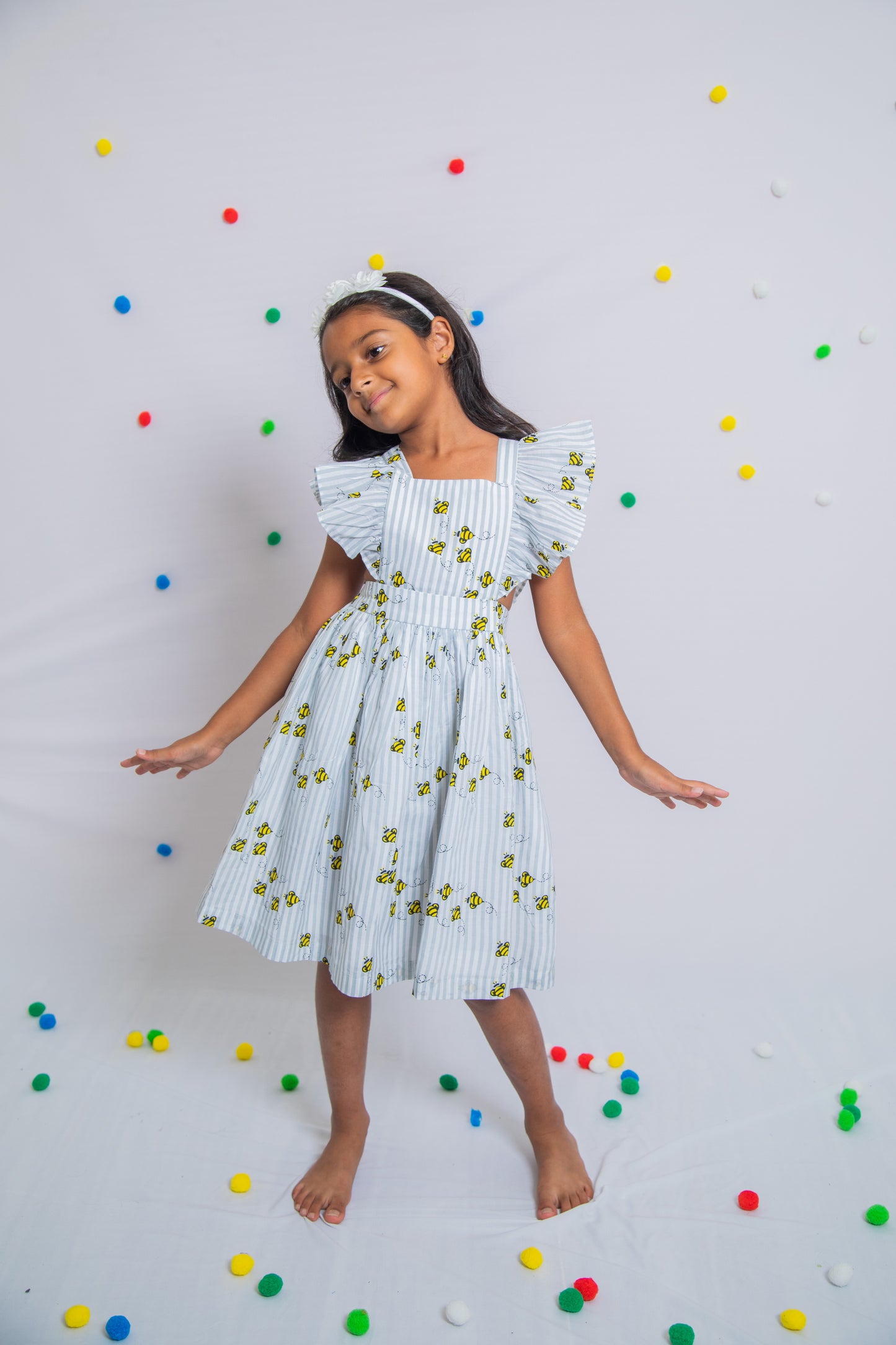 Honeybee stripes Ruffle Dress