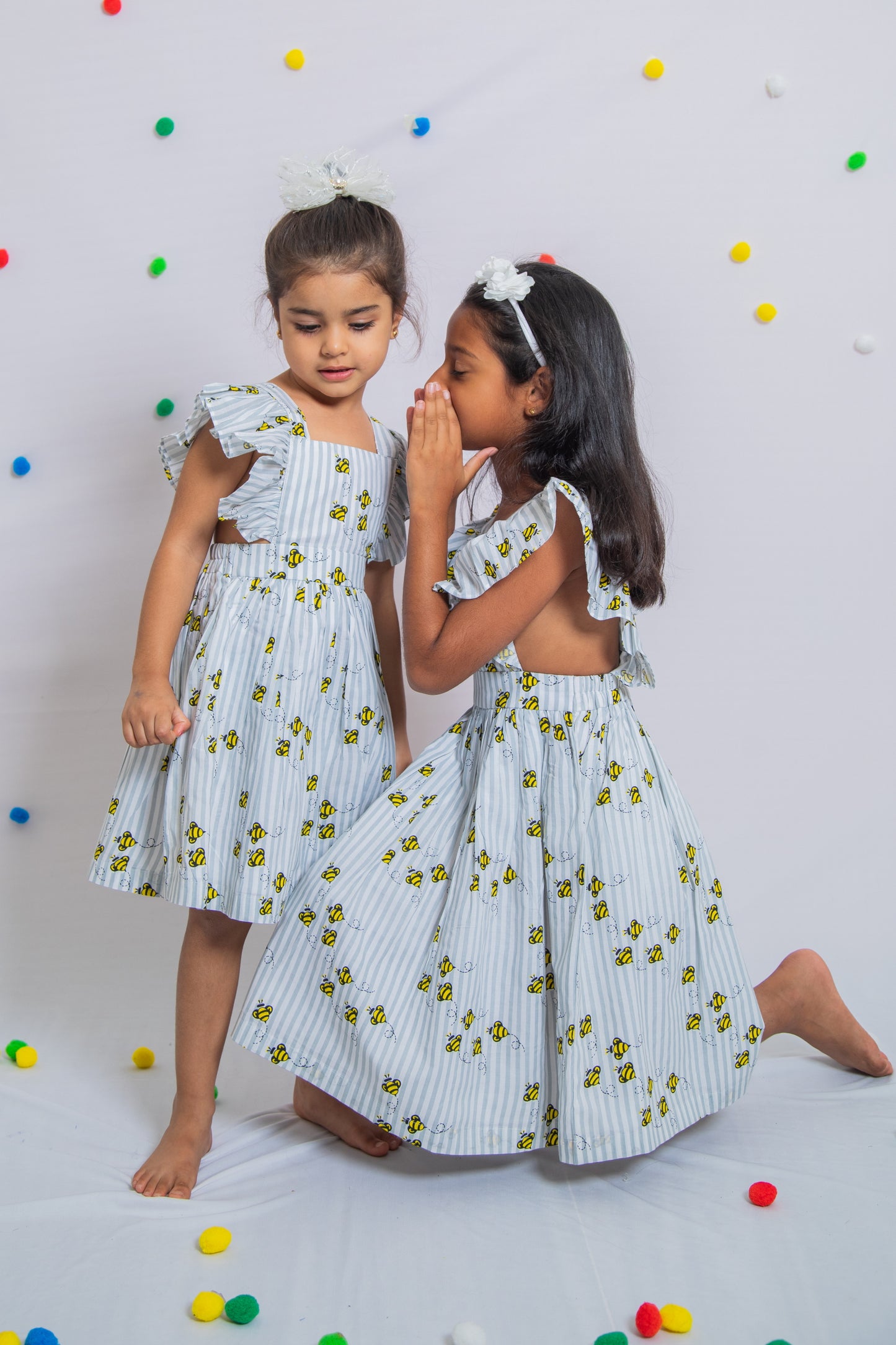 Honeybee stripes Ruffle Dress