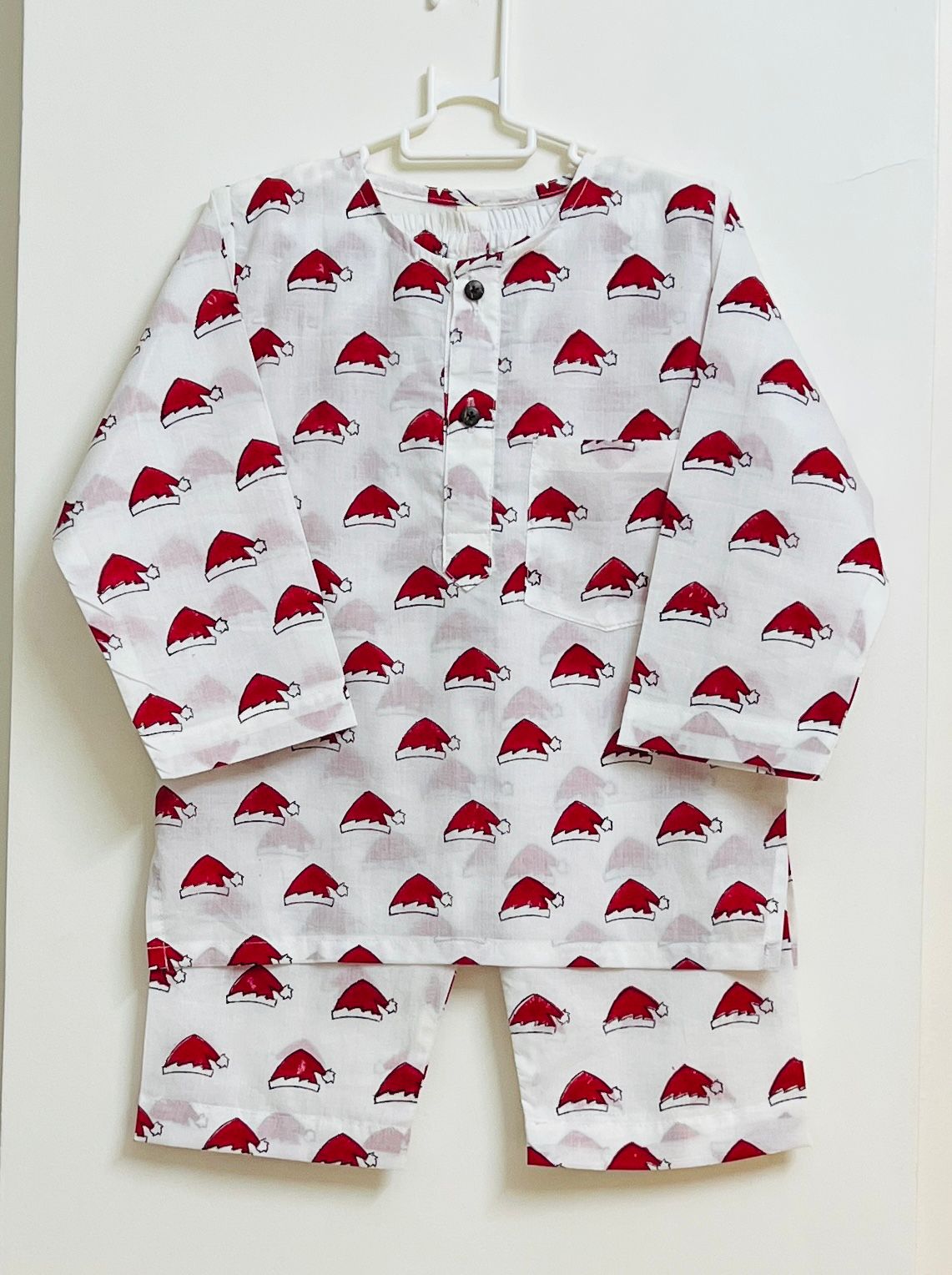 White & Red Santa Hat Jammies