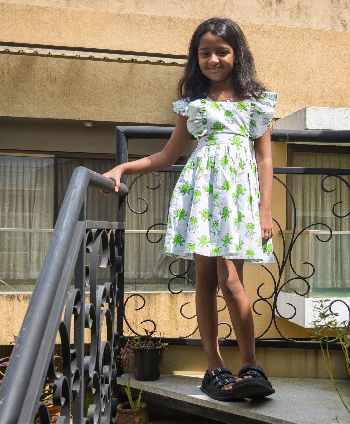 Octopus & Jellyfish Ruffle Dress