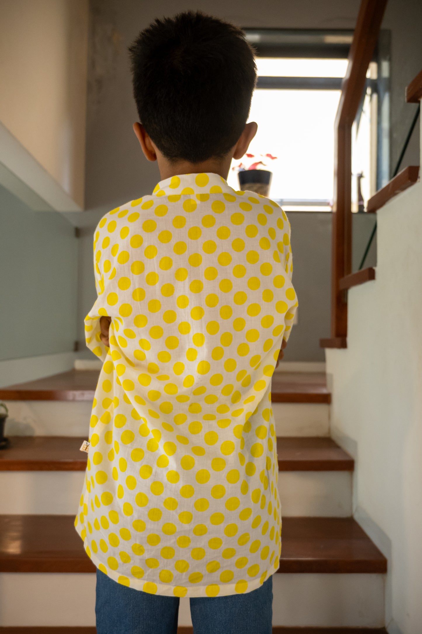 Yellow polka dot Kurta