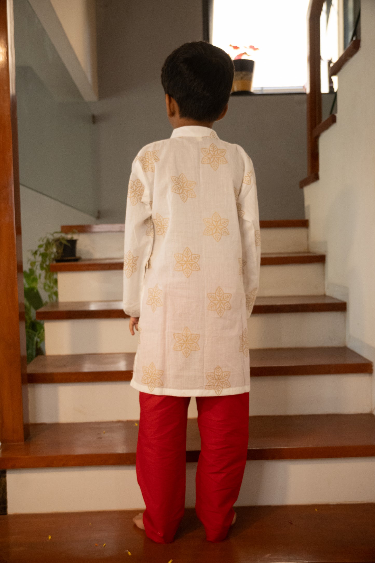 Gold flowers Kurta Pajama set