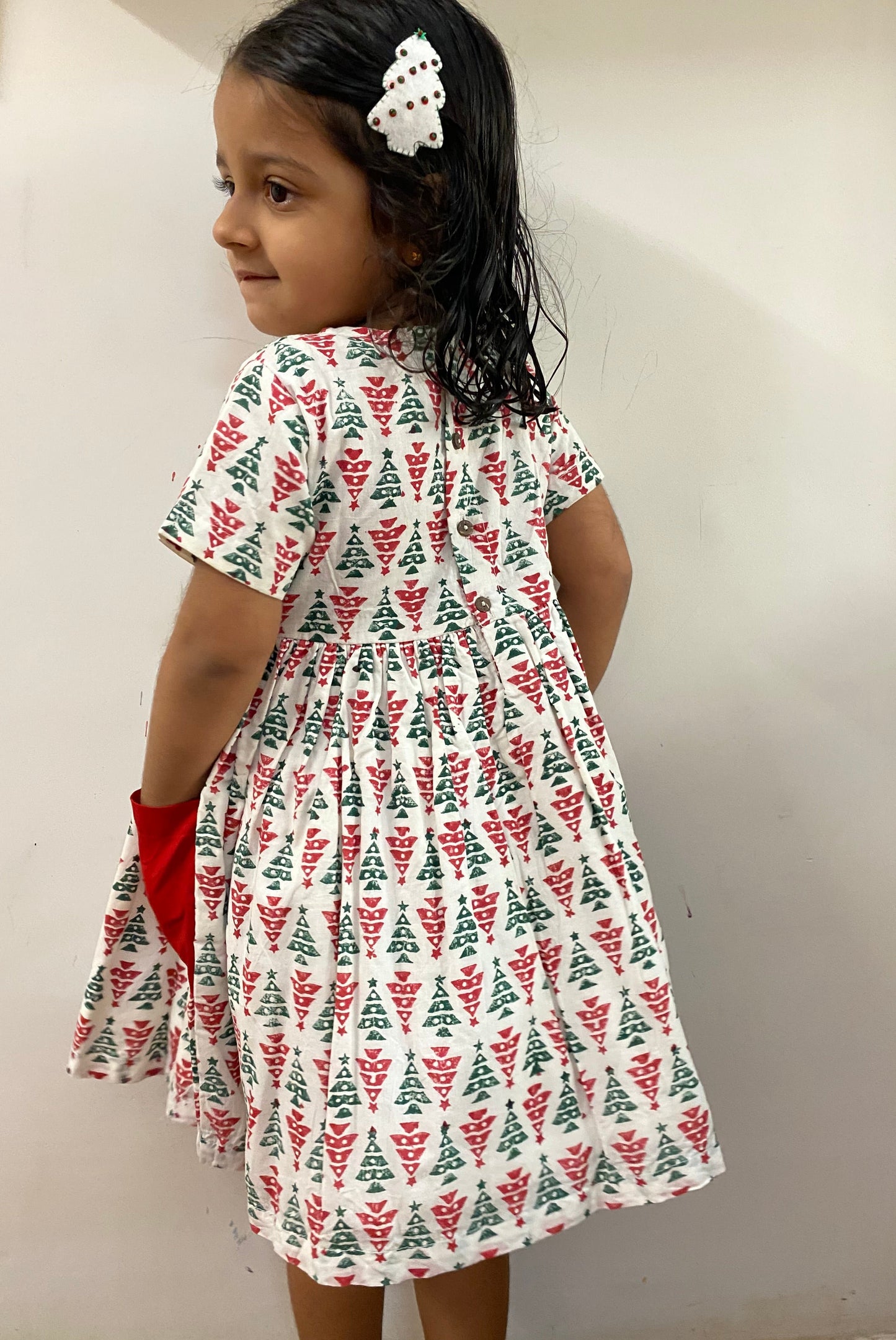 Xmas Tree Red Pockets dress