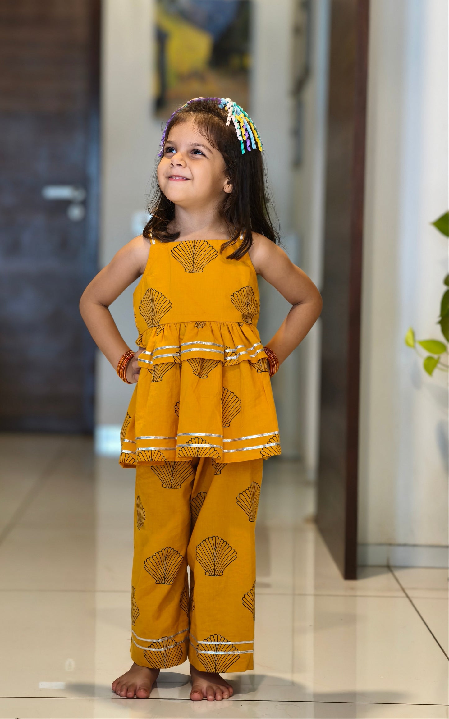 Yellow & Green Shell Coord Set