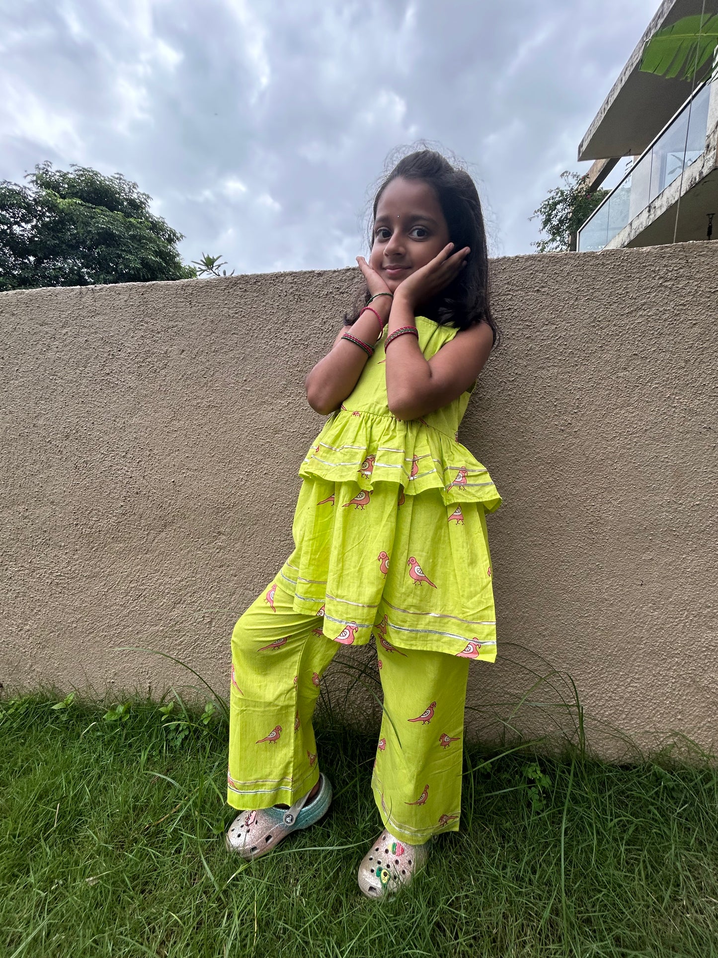 Green & Pink Parrot Coord Set