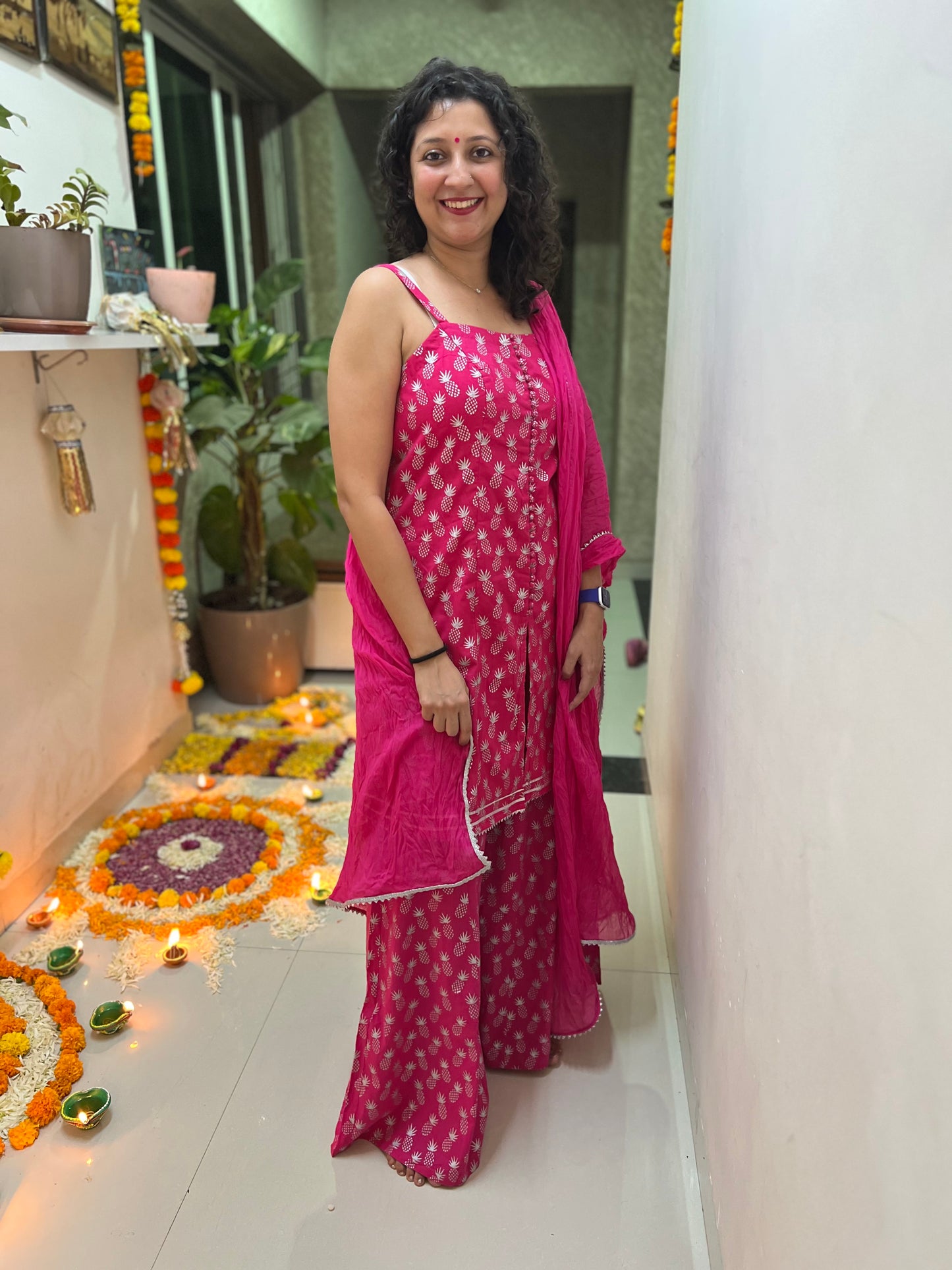 "Get the Soha Look" - Pink Pineapple Sharara Set Twinning