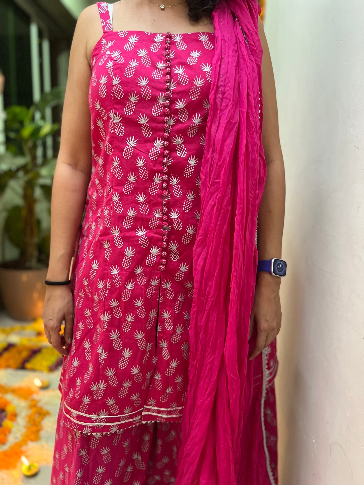 "Get the Soha Look" - Pink Pineapple Sharara Set Twinning