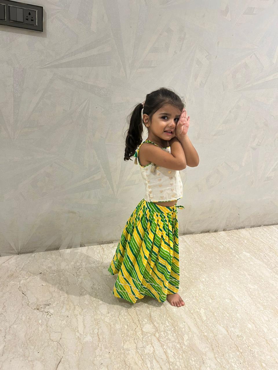 Lehriya Green Ghagra Choli set