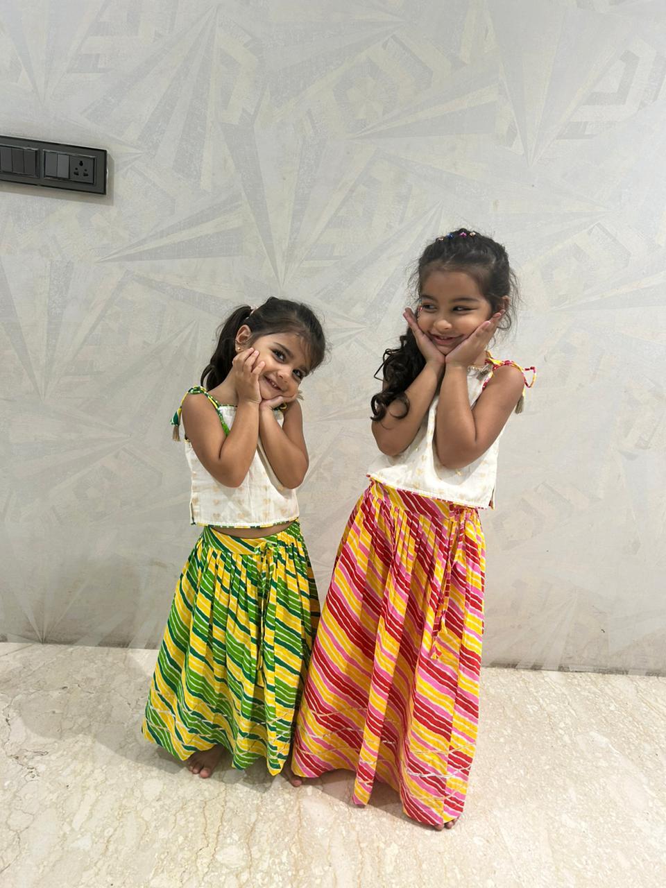 Lehriya Green Ghagra Choli set