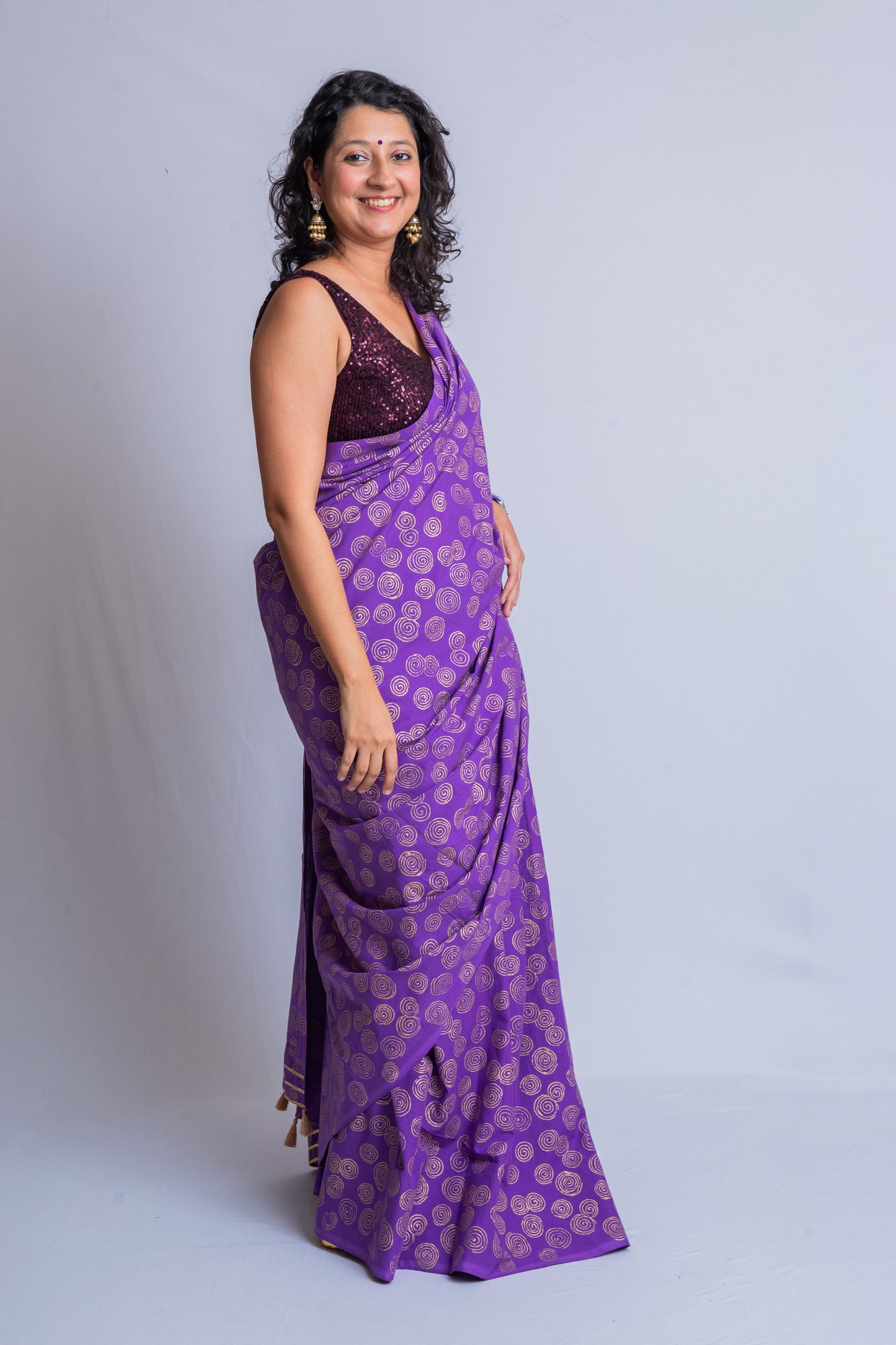 Purple Jalebi Saree