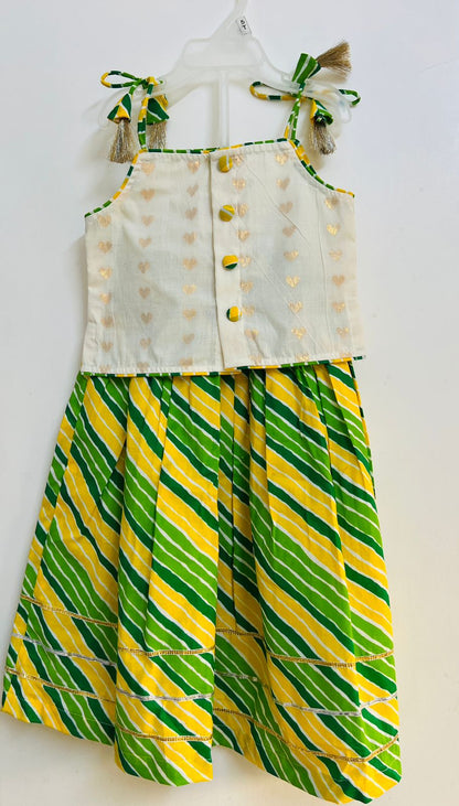 Lehriya Green Ghagra Choli set