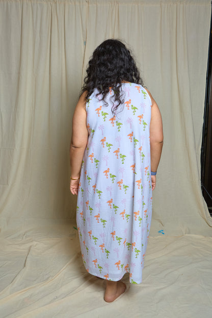 Flamingo flowy dress