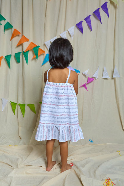 Fish Wave Strappy Dress