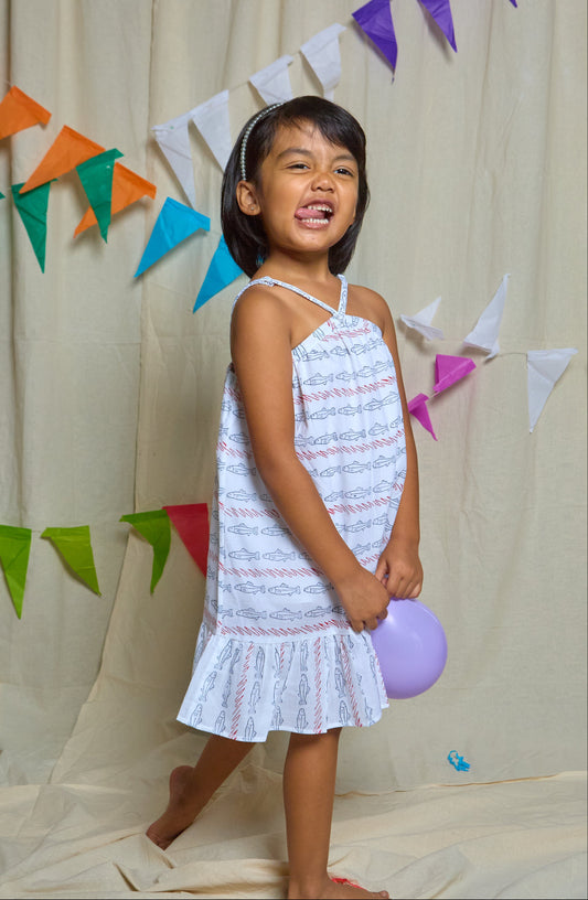 Fish Wave Strappy Dress