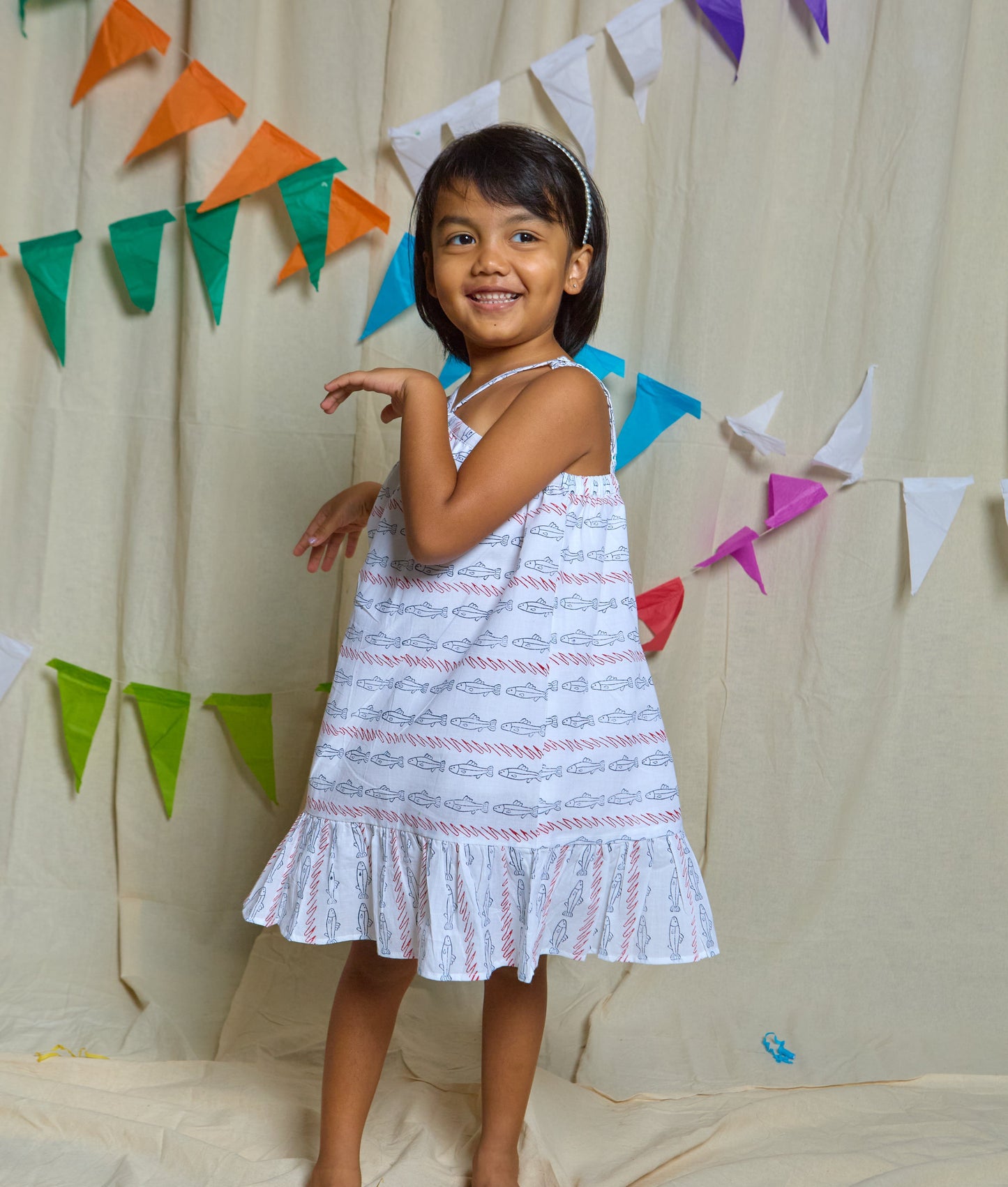 Fish Wave Strappy Dress