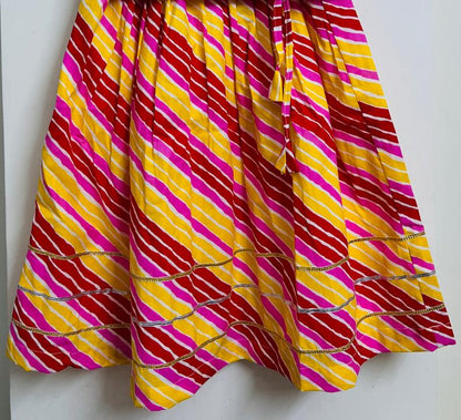 Pink lehriya Ghagra Choli set