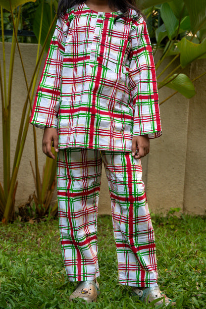 Tartan print Jammies Twinning