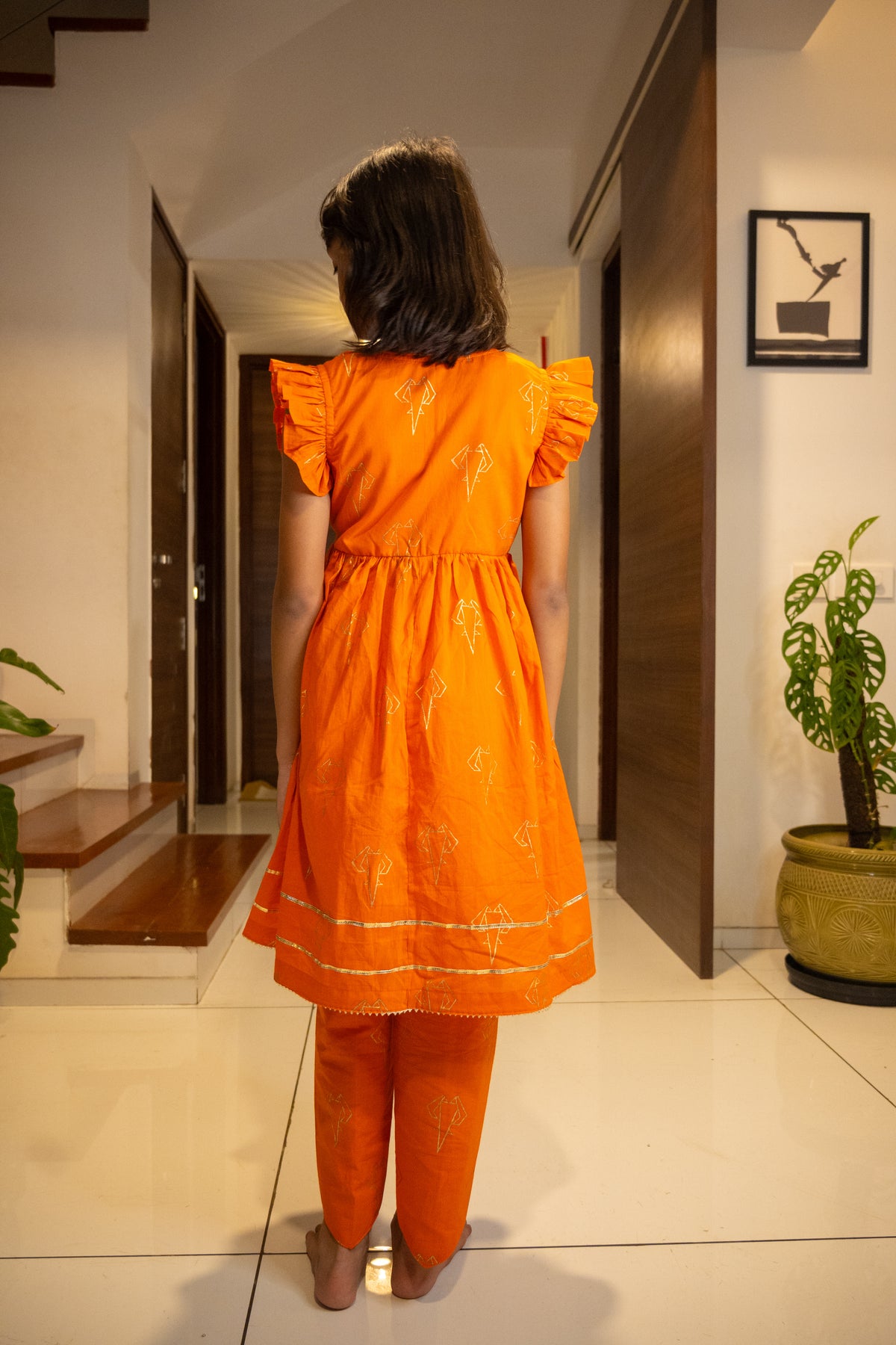 Orange Ganpati Angarakha Set