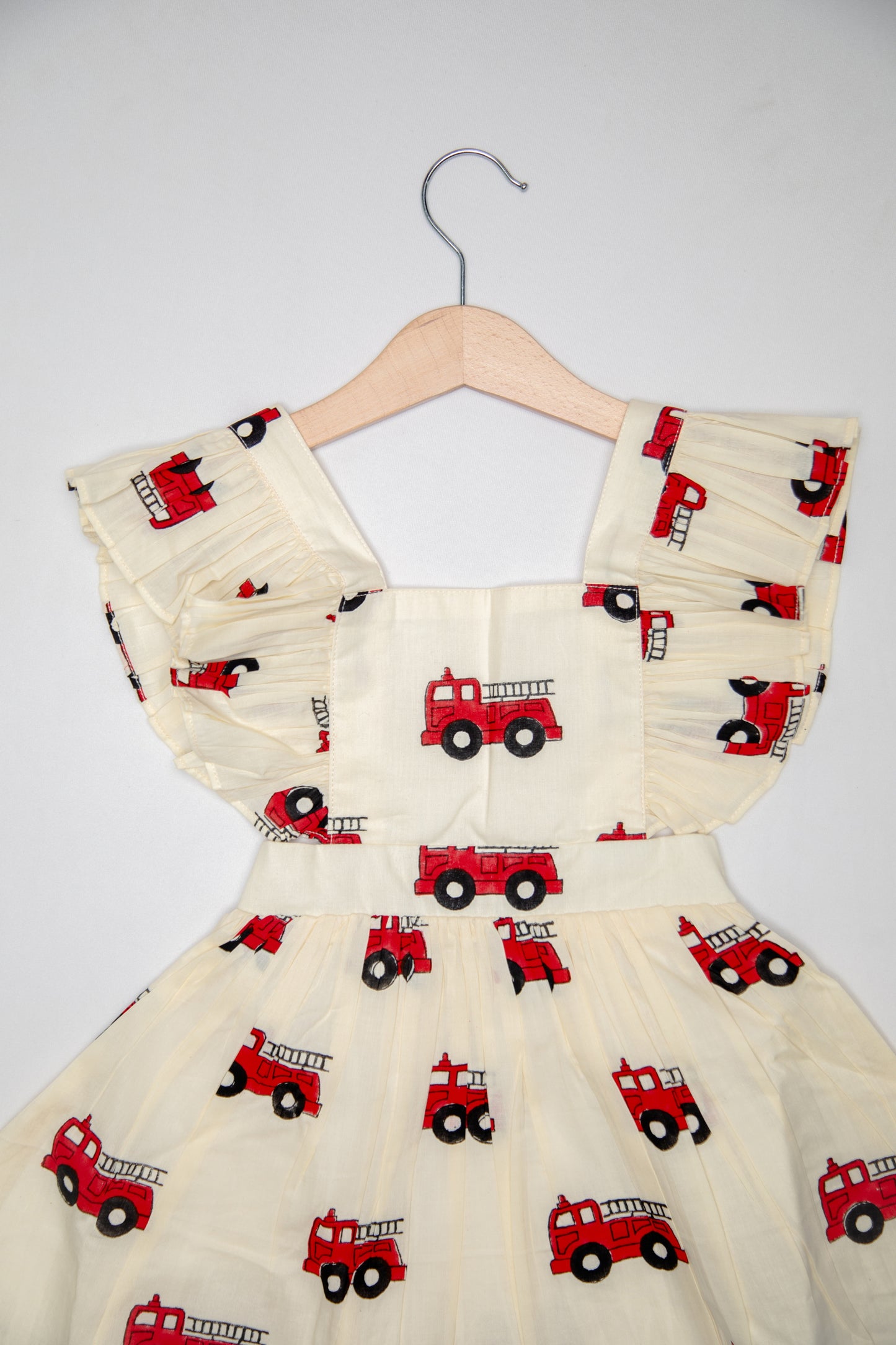 Fire-Truck Ruffle Styled Dress