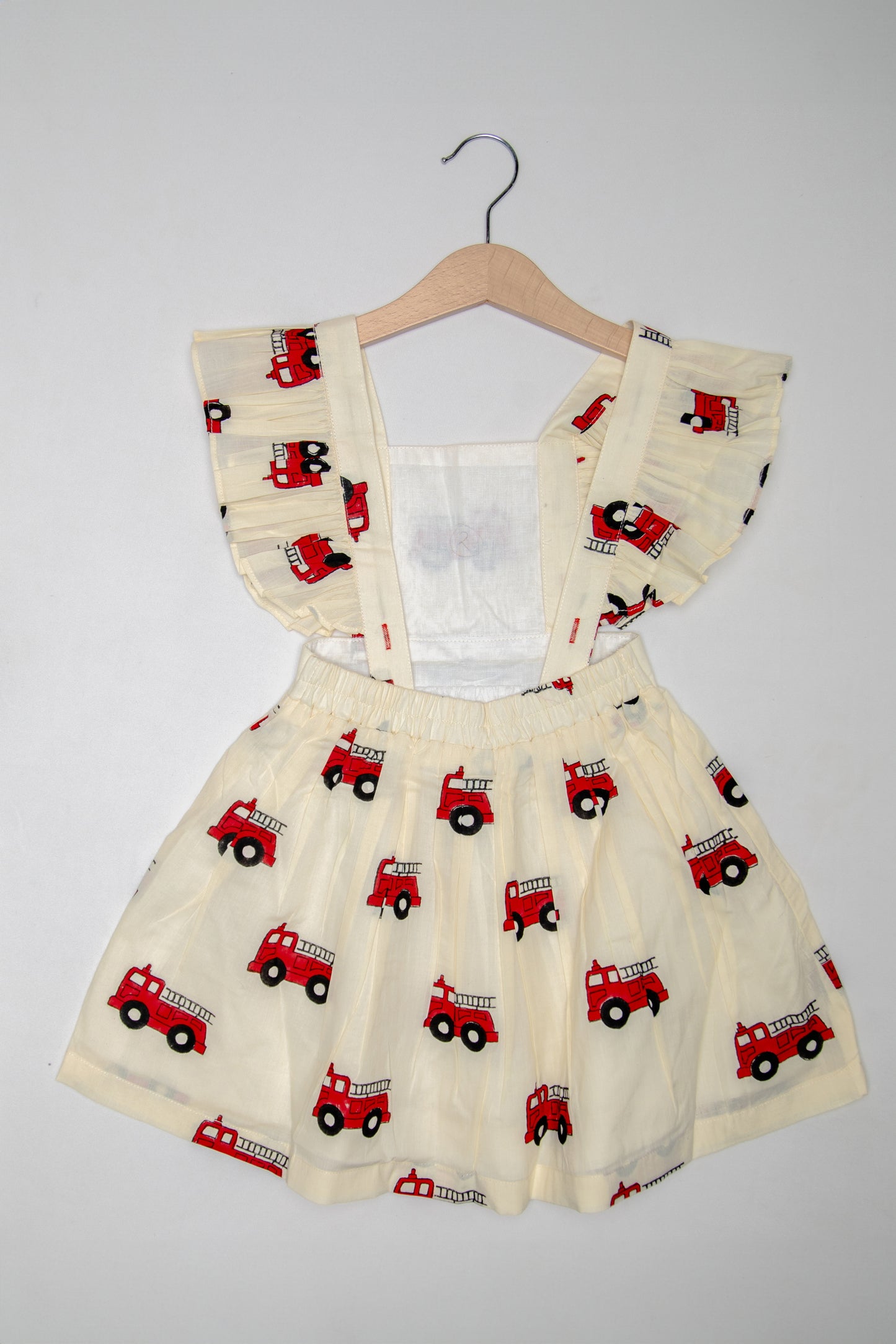 Fire-Truck Ruffle Styled Dress