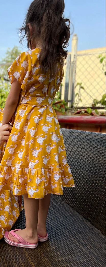 Helicopter Wrapped Style Dress