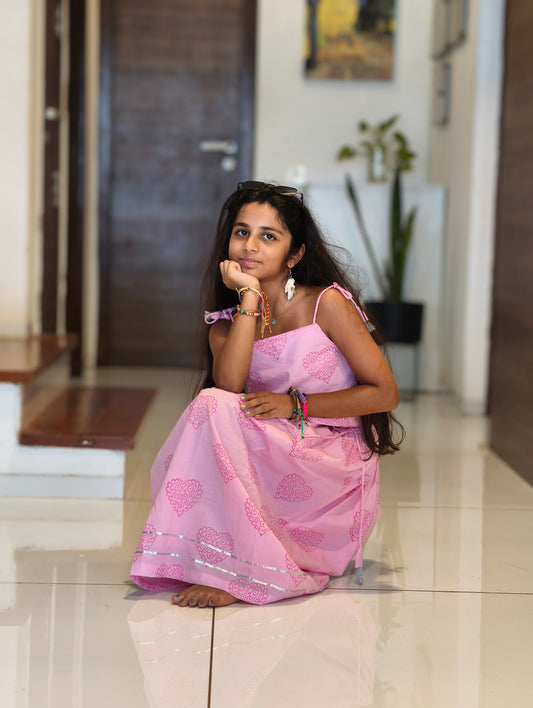 Pink Heart Ghagra Choli set