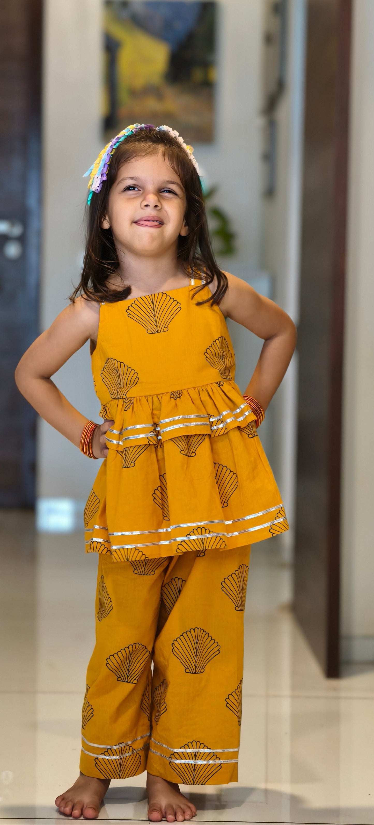 Yellow & Green Shell Coord Set