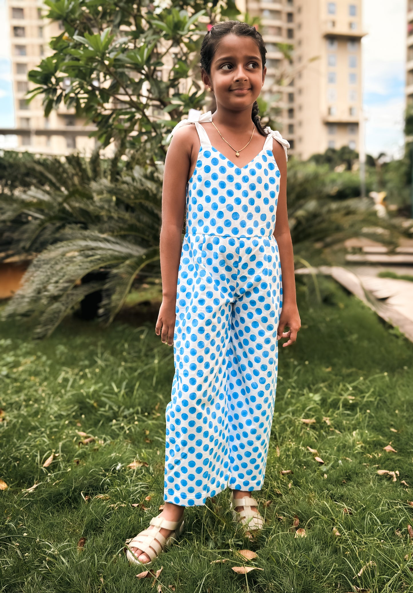 Blue Polka dot Jumpsuit