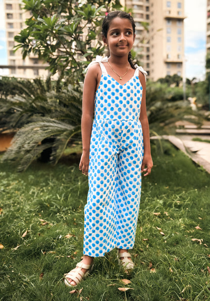 Blue Polka dot Jumpsuit