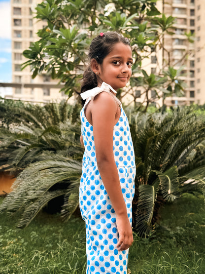 Blue Polka dot Jumpsuit