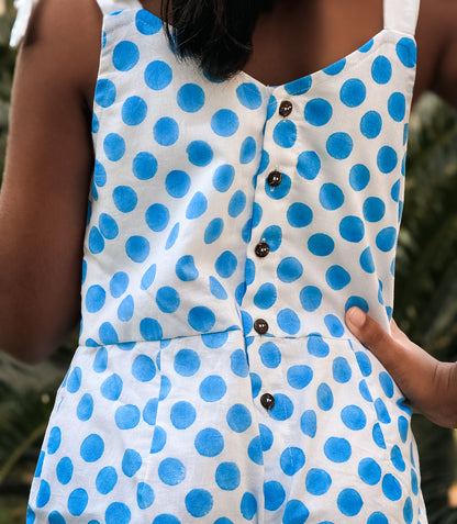 Blue Polka dot Jumpsuit