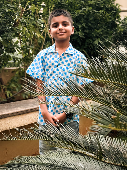 Blue polka dot Shirt