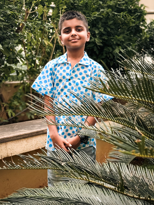 Blue polka dot Shirt