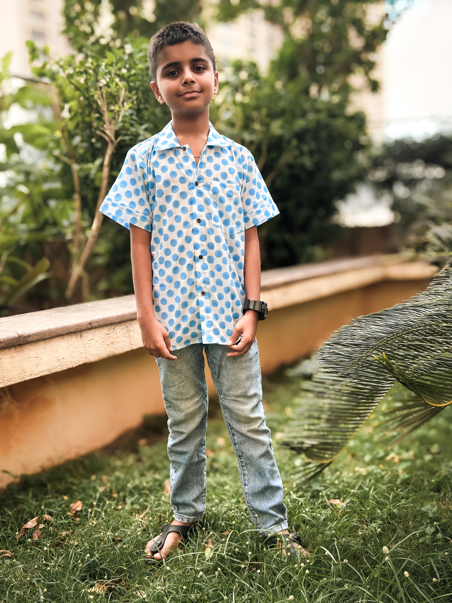 Blue polka dot Shirt