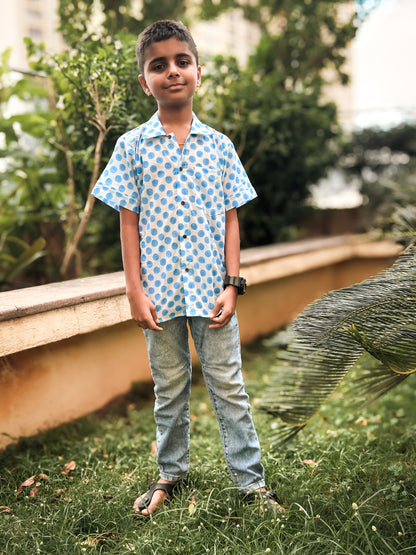 Blue polka dot Shirt