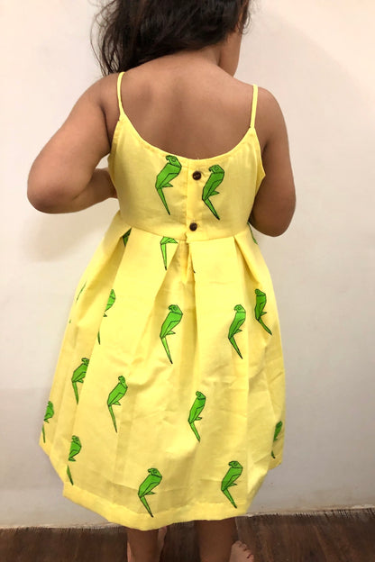 Parrot Box Pleat Dress