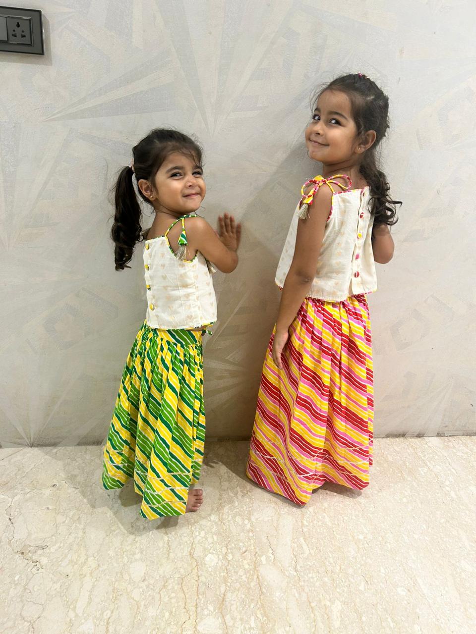 Lehriya Green Ghagra Choli set