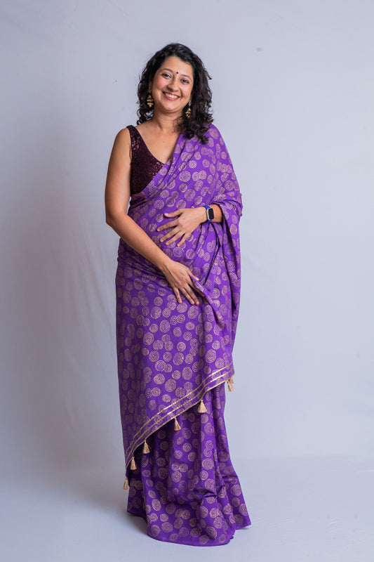 Purple Jalebi Saree