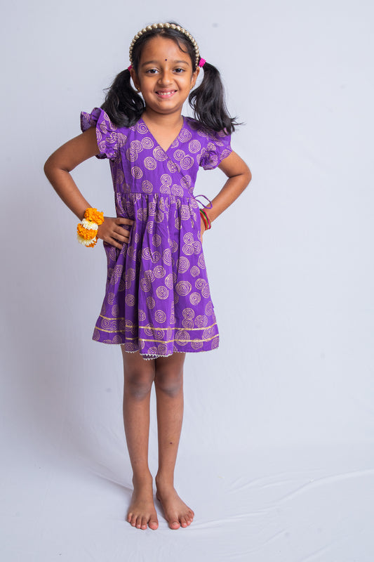 Purple & Gold Jalebi Dress