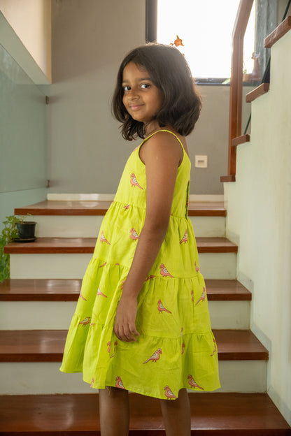 Pink Parrot 3 Tier Dress