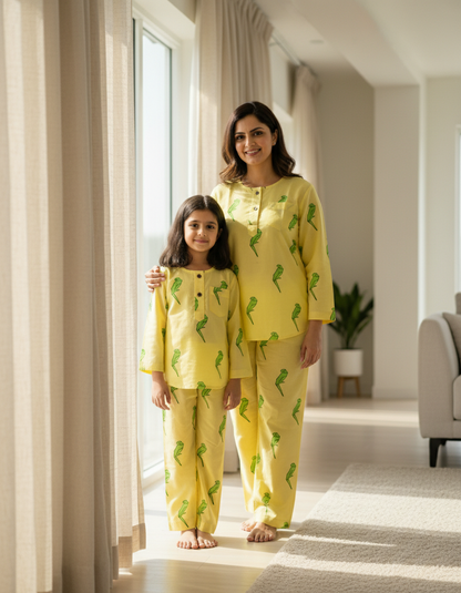 Parrot Jammies Twinning