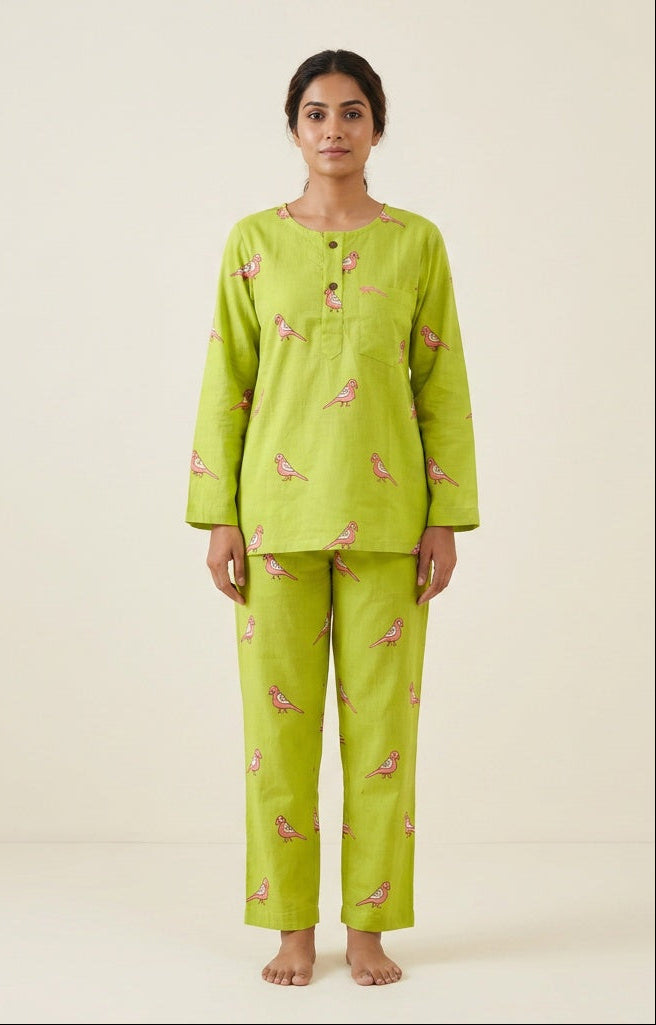 Pink Parrot Adult Jammies