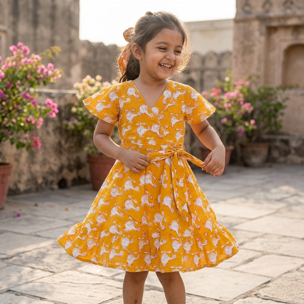 Helicopter Wrapped Style Dress