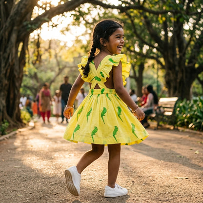 Parrot Ruffle Dress