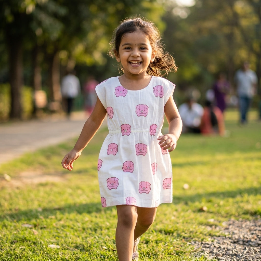 Pig Elastic Waist Dress