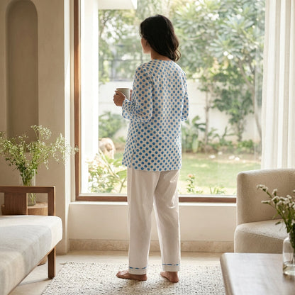 Blue Polka dot Adult Jammies